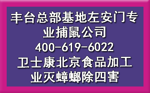 丰台总部基地左安门专业捕鼠公司400-619-6022卫士康北京食品加工业灭蟑螂除四害